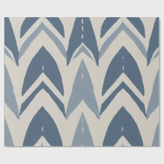 Papier Cadeau Bleu poussiéreux motif batik Parang géométrique en