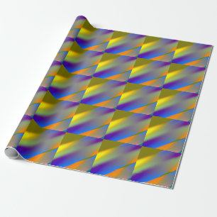 Papier Cadeau Bleu rouge jaune vert abstrait motif orangpourpre