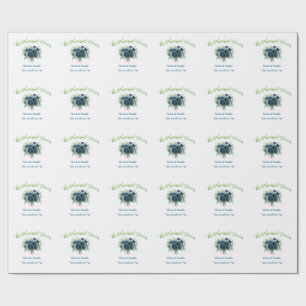 Papier Cadeau bleu vert floral le dîner de répétition modifiable