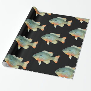 Papier Cadeau Bleue Brise Brise Bleue Perche de poisson soleil P