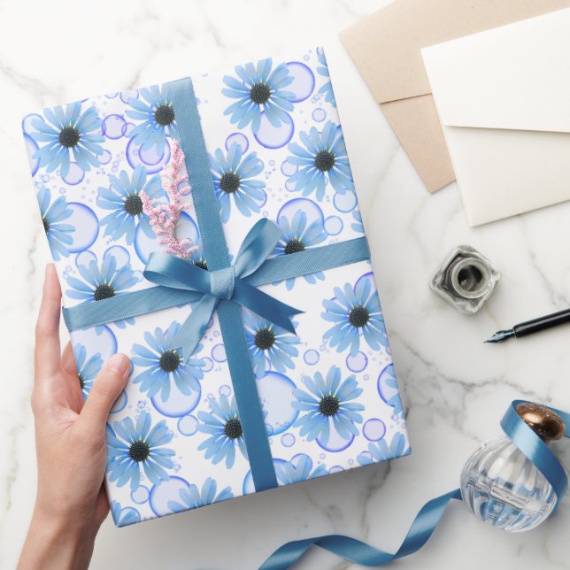 Papier Cadeau Bleus Bleus Baies Et Bulles (Cadeaux)