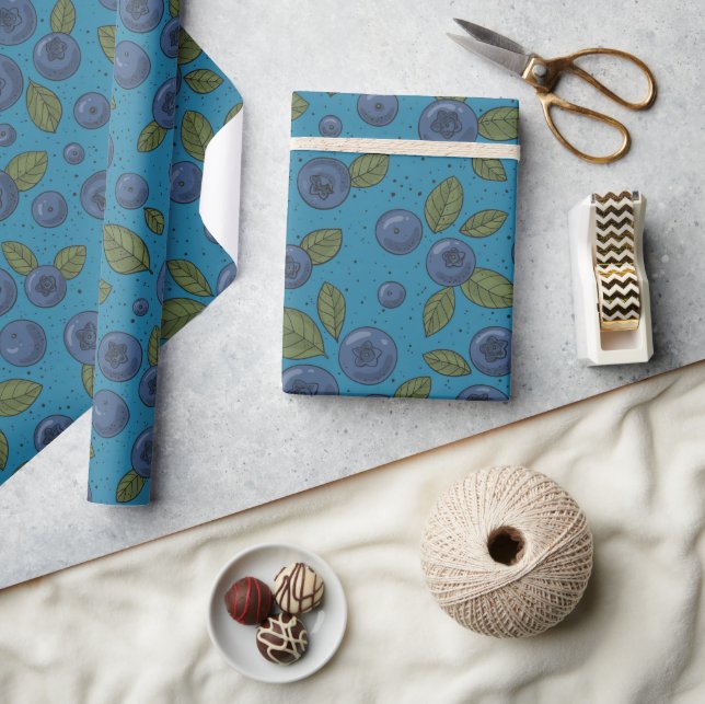 Papier Cadeau Bleus sur bleu (Artisanat)