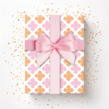 Bloc trèfle diamant en rose et orange