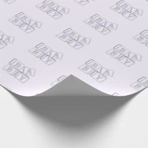 Papier Cadeau Blocs bébé Typographie Purple Aquarelle Douche