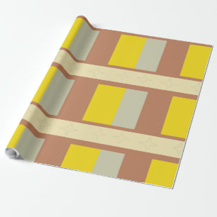 Papier Cadeau blocs Brown, jaunes et gris