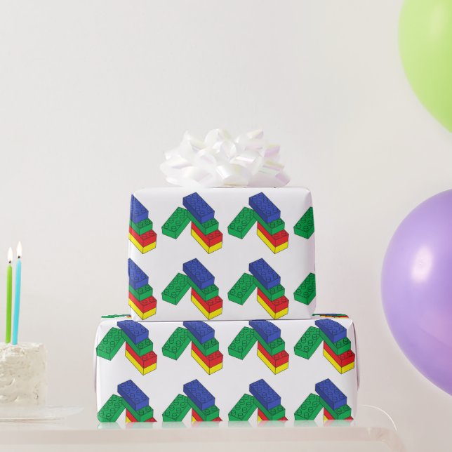 Papier Cadeau Blocs de construction (Cadeaux de fête)