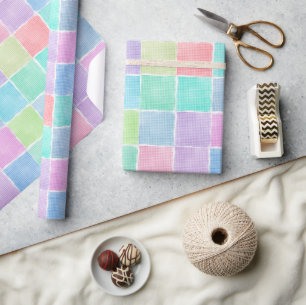 Papier Cadeau blocs en vichy pastel