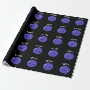Papier Cadeau Blue Berry Funny Blueberry Pun Dark BG