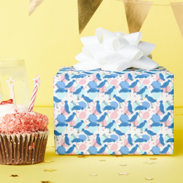 Papier Cadeau Blue Bird Party (Fête d'anniversaire)
