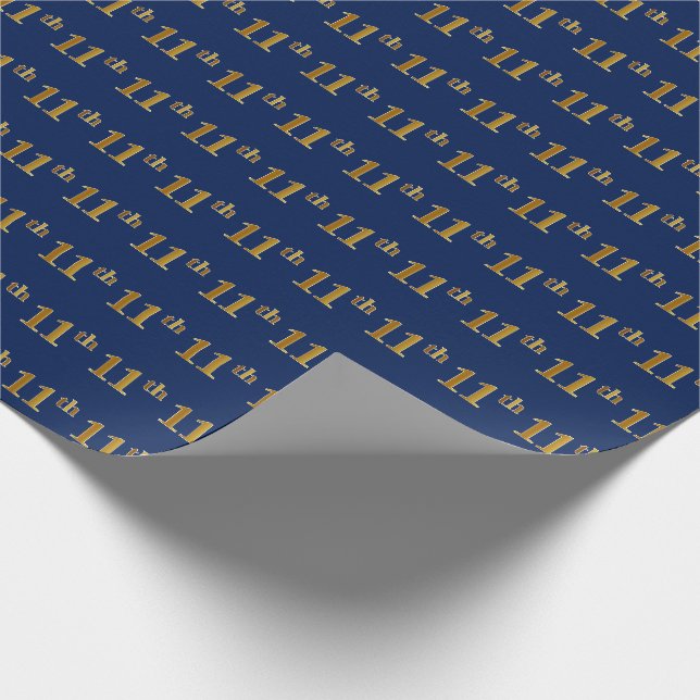Papier Cadeau Blue, Faux Gold 11e (onzième) événement (Coin)