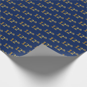 Papier Cadeau Blue, Faux Gold 12e (Douzième)