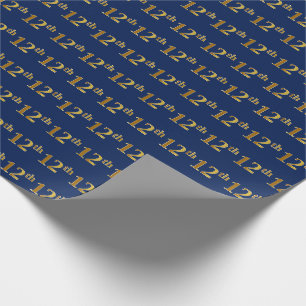 Papier Cadeau Blue, Faux Gold 12e (Douzième)