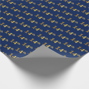Papier Cadeau Blue, Faux Gold 14e (quatorzième) événement