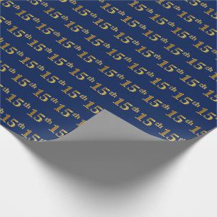 Papier Cadeau Blue, Faux Gold 15e (quinzième) événement