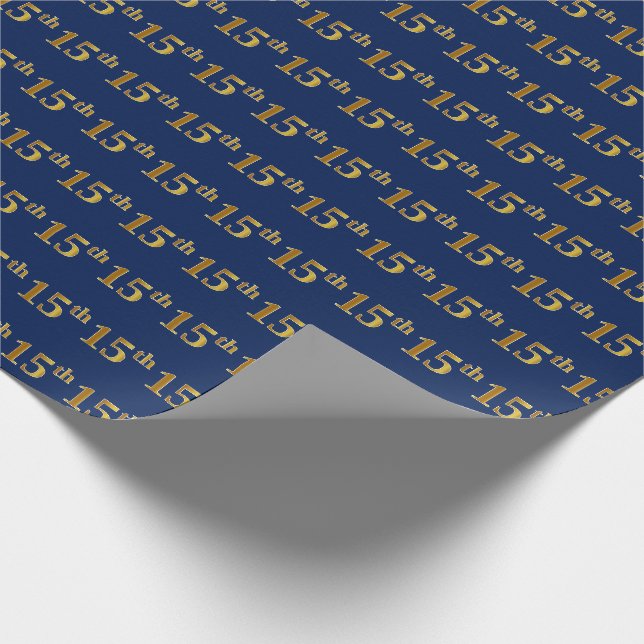 Papier Cadeau Blue, Faux Gold 15e (quinzième) événement (Coin)