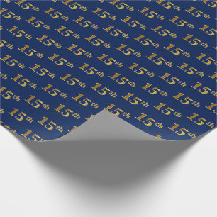 Papier Cadeau Blue, Faux Gold 15e (quinzième) événement