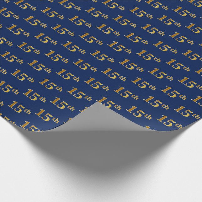 Papier Cadeau Blue, Faux Gold 15e (quinzième) événement (Coin)