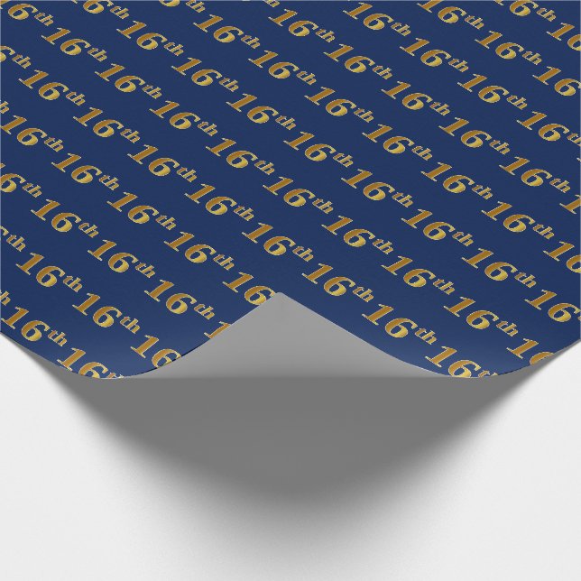 Papier Cadeau Blue, Faux Gold 16e (seizième) événement (Coin)