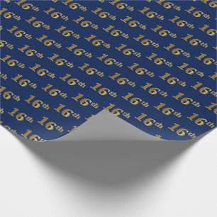 Papier Cadeau Blue, Faux Gold 16e (seizième) événement