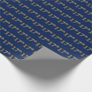 Papier Cadeau Blue, Faux Gold 17e (dix-septième)