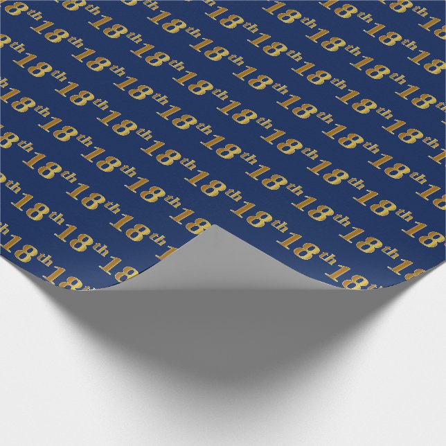 Papier Cadeau Blue, Faux Gold 18e (dix-huitième) événement (Coin)