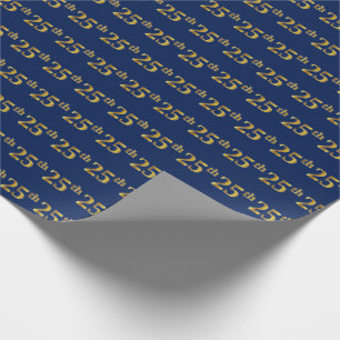 Papier Cadeau Blue, Faux Gold 25e (Vingt-cinquième)