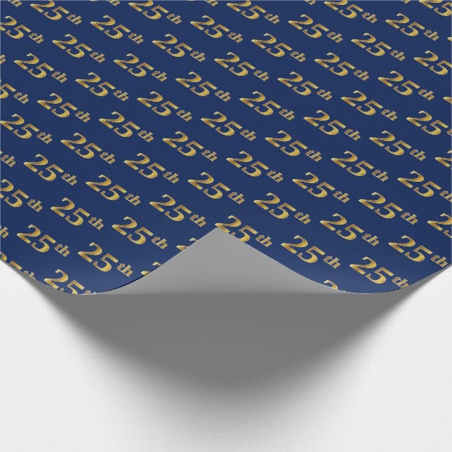 Papier Cadeau Blue, Faux Gold 25e (Vingt-cinquième) (Coin)