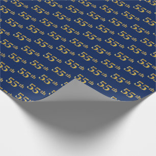 Papier Cadeau Blue, Faux Gold 55e (Cinquante-cinquième)