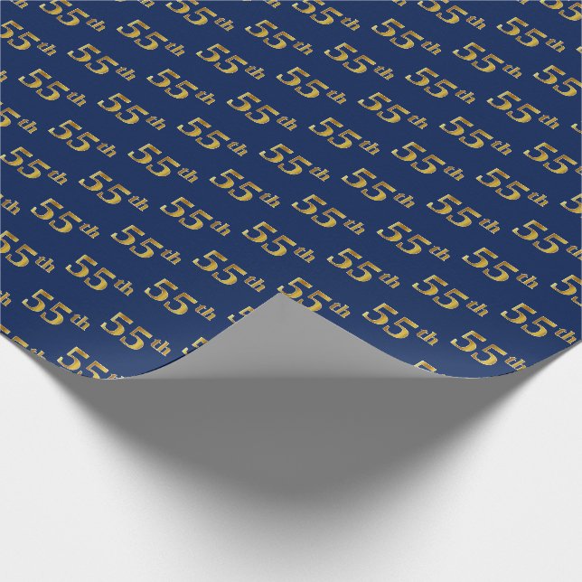 Papier Cadeau Blue, Faux Gold 55e (Cinquante-cinquième) (Coin)
