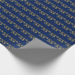 Papier Cadeau Blue, Faux Gold 55e (Cinquante-cinquième)