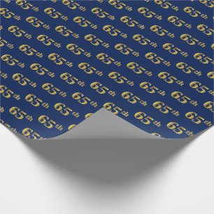 Papier Cadeau Blue, Faux Gold 65e (Soixante-cinquième)