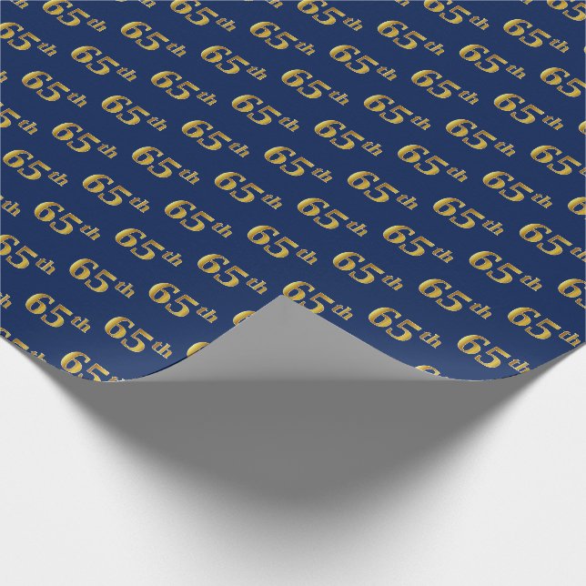 Papier Cadeau Blue, Faux Gold 65e (Soixante-cinquième) (Coin)