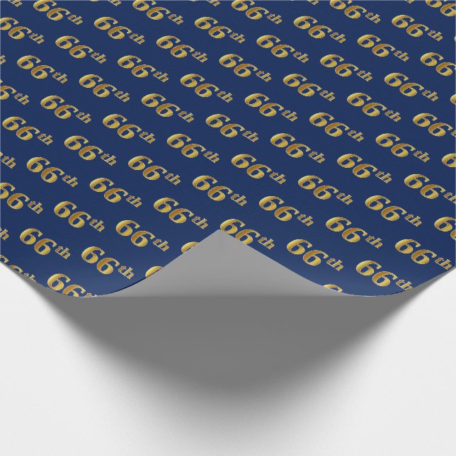 Papier Cadeau Blue, Faux Gold 66e (Soixante-sixième) (Coin)