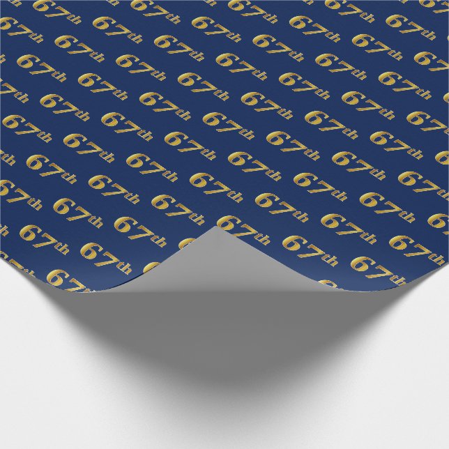 Papier Cadeau Blue, Faux Gold 67e (Soixante-septième) Événement (Coin)