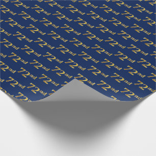 Papier Cadeau Blue, Faux Gold 72e (Soixante-douzième)