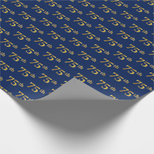 Papier Cadeau Blue, Faux Gold 75e (Soixante-quinzième)