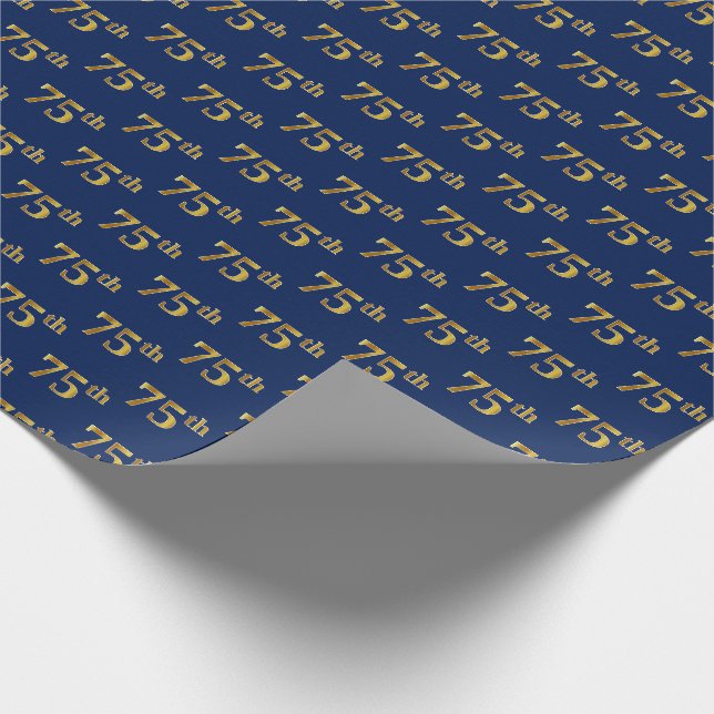 Papier Cadeau Blue, Faux Gold 75e (Soixante-quinzième) (Coin)
