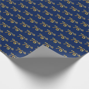 Papier Cadeau Blue, Faux Gold 76e (Soixante-seizième)
