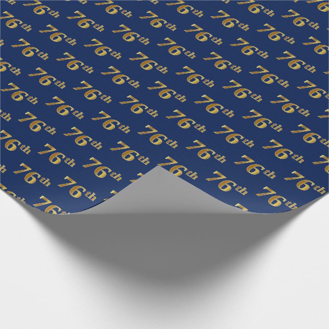 Papier Cadeau Blue, Faux Gold 76e (Soixante-seizième) (Coin)
