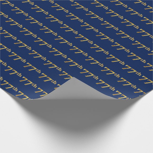 Papier Cadeau Blue, Faux Gold 77th (Soixante-dix-septième) Event (Coin)
