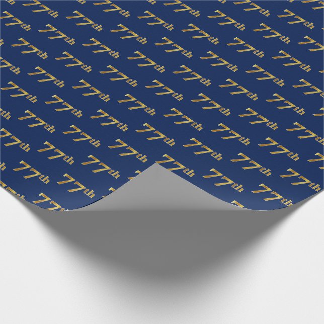 Papier Cadeau Blue, Faux Gold 77th (Soixante-dix-septième) Event (Coin)