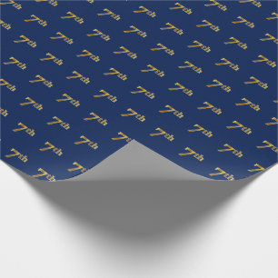 Papier Cadeau Blue, Faux Gold 7e (Septième) Event Wrapper Paper