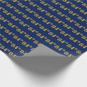 Papier Cadeau Blue, Faux Gold 84e (Quatre-vingt-quatrième)