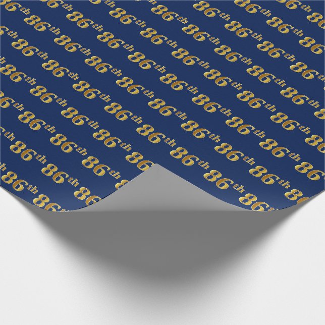 Papier Cadeau Blue, Faux Gold 86e (Quatre-vingt-sixième) (Coin)