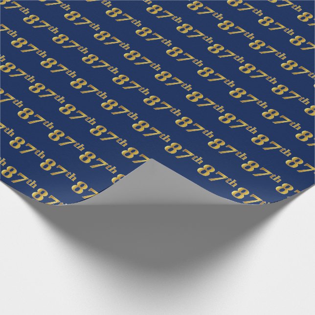 Papier Cadeau Blue, Faux Gold 87e (Quatre-vingt-septième) (Coin)