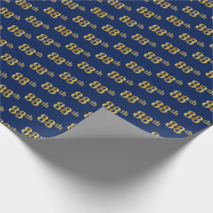 Papier Cadeau Blue, Faux Gold 88e (Quatre-vingt-huitième)