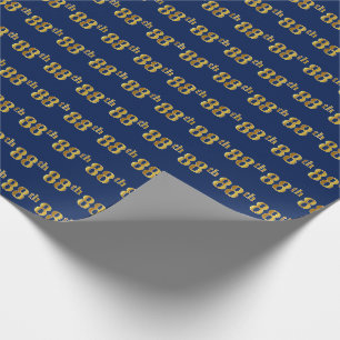 Papier Cadeau Blue, Faux Gold 88e (Quatre-vingt-huitième)