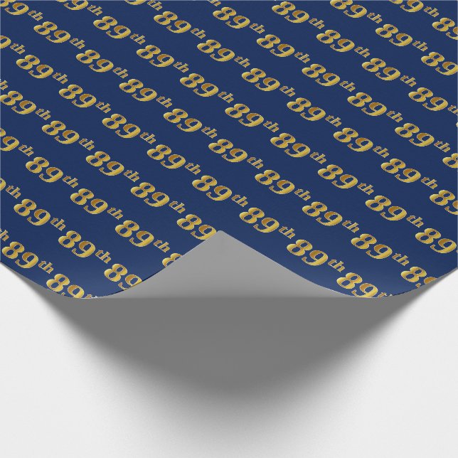 Papier Cadeau Blue, Faux Gold 89e (Quatre-vingt-neuvième) (Coin)