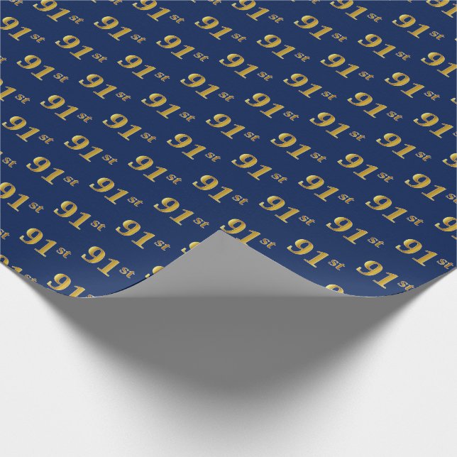 Papier Cadeau Blue, Faux Gold 91st (Quatre-vingt-onze) (Coin)