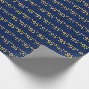 Papier Cadeau Blue, Faux Gold 95e (Quatre-vingt-quinze)